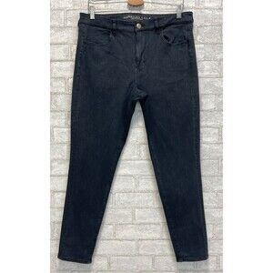 American Eagle Super Stretch Jeans Womens 14 Regular Black Hi-Rise Jegging Denim